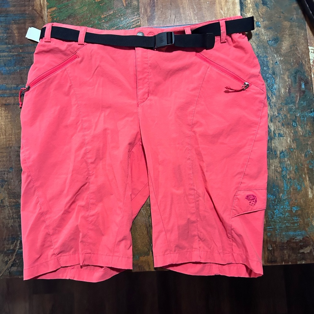 Mountain Hardware shorts, quick dry, lots of pockets. Salmon color